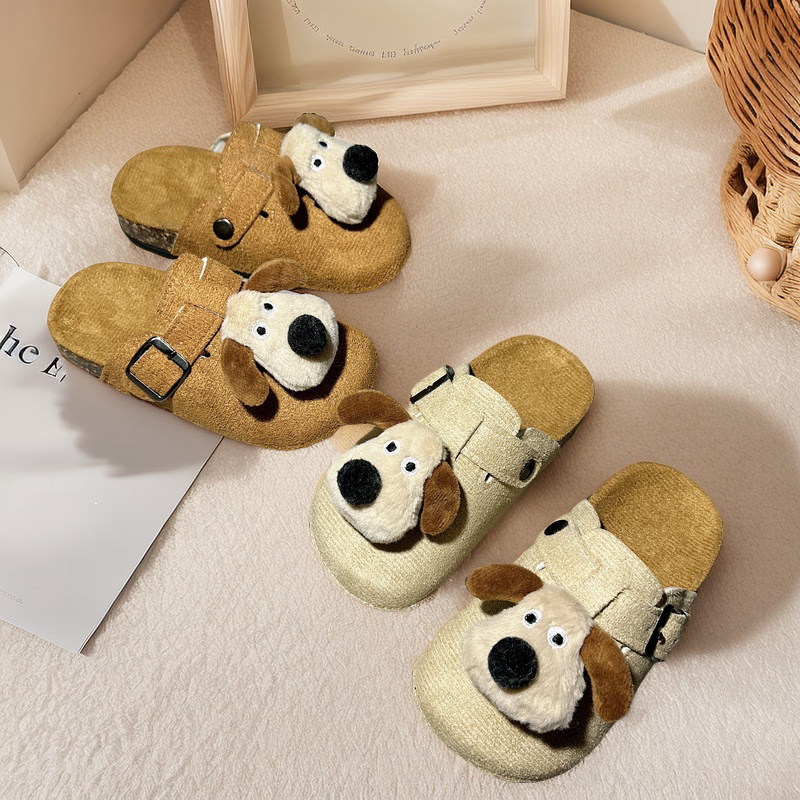 可爱儿童勃肯鞋2025外穿简约包头半拖鞋春秋女童可爱卡通棉拖鞋