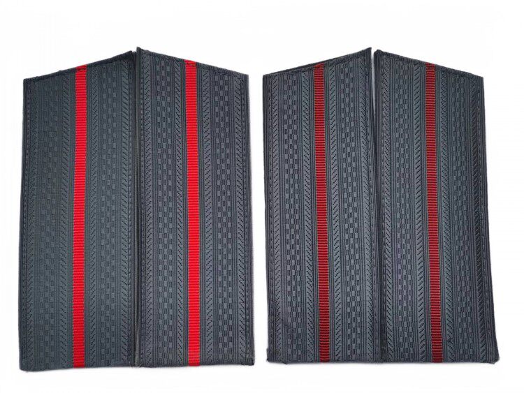 苏联陆军 蓝灰底亮红 暗红杠尉官军大衣肩章 一副