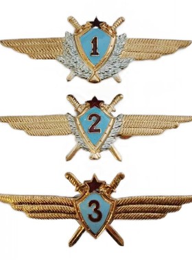 保真 苏联空军军事飞行员等级证章 一二三级 铜质珐琅
