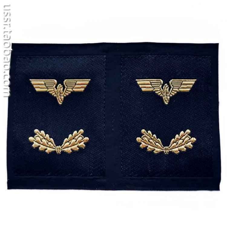 保真 二战后 德国帝国铁路公司领章刺绣 两枚一套