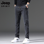 男士 秋冬新款 弹力修身 吉普牛仔裤 小脚潮牌百搭加绒加厚休闲长裤 子