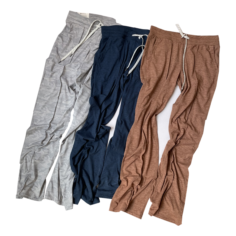 弹力大码口袋宽松运动长裤女直筒