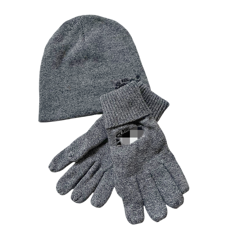 韩系字母刺绣针织手套冬季保暖