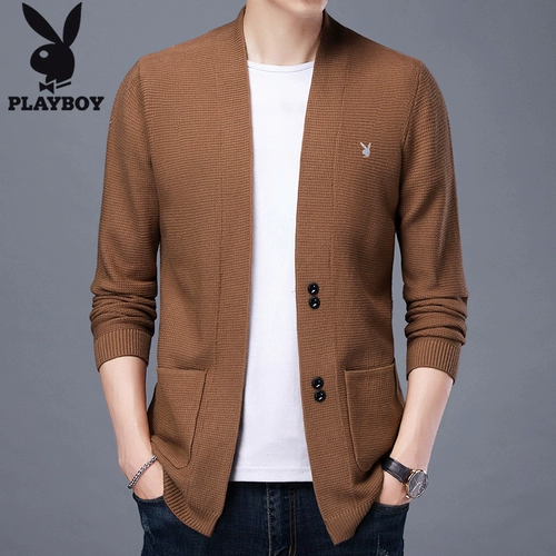 Playboy, свитер, демисезонный осенний тонкий трендовый шерстяной кардиган, в корейском стиле
