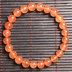保山南红玛瑙无裂天然原矿冰红圆珠单珠diy手串单圈手链8mm