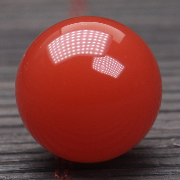 保山南红 无裂无杂原矿柿子红满色大单珠 diy配饰吊坠挂件 17.1mm