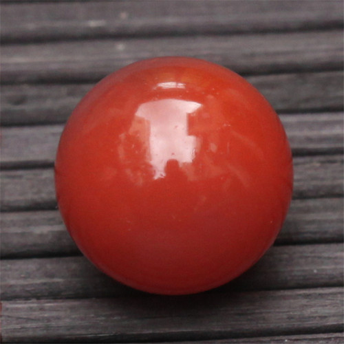 保山南红 无裂原矿柿子红俏色圆珠单珠配饰顶珠隔珠配珠13.1mm