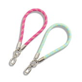 精致好看手机绳彩色编织女款 挂件 手腕手机挂绳高级钛原色挂扣新款