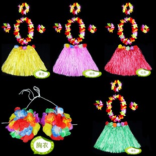 儿童草裙舞服装花环表演套装 40cm草裙 儿童花环 儿童草裙套装