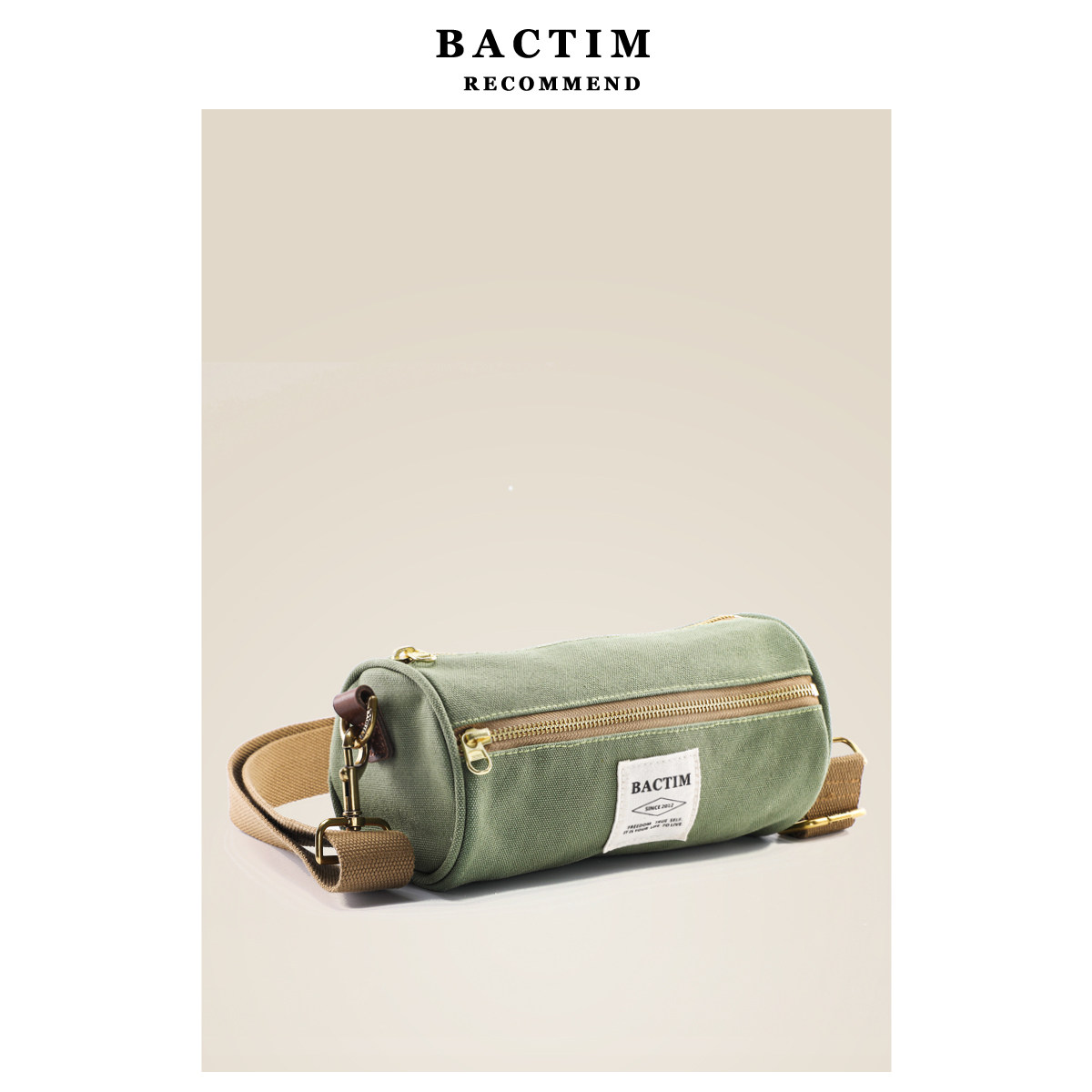 单肩斜挎包女帆布新款时尚ins运动圆筒韩版潮流小包邮差女包