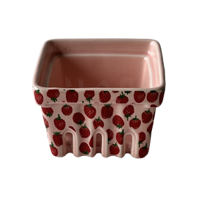美国NOW 单人用草莓各类水果和零食方形镂空陶瓷碗沥水碗 零食碗