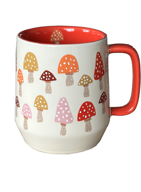 出口美国NOW 红色七彩蘑菇大容量20安士马克杯水杯咖啡杯