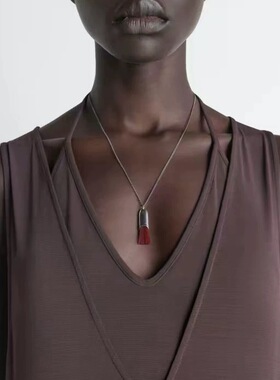 正版26新款马鬓毛刷子项链女流苏吊坠复古小众设计高级轻奢毛衣链