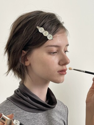 原创设计手工天然贝壳复工银色百搭气质刘海鸭嘴发夹发饰女26新款