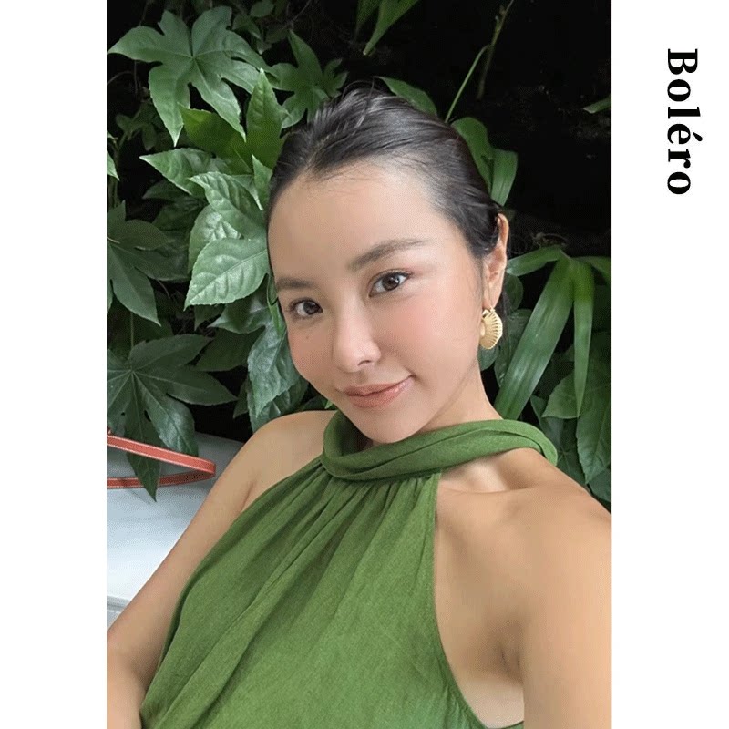 Bolero Shop张悦儿同款复古立体牛皮耳环编织大气风耳圈吊坠耳环