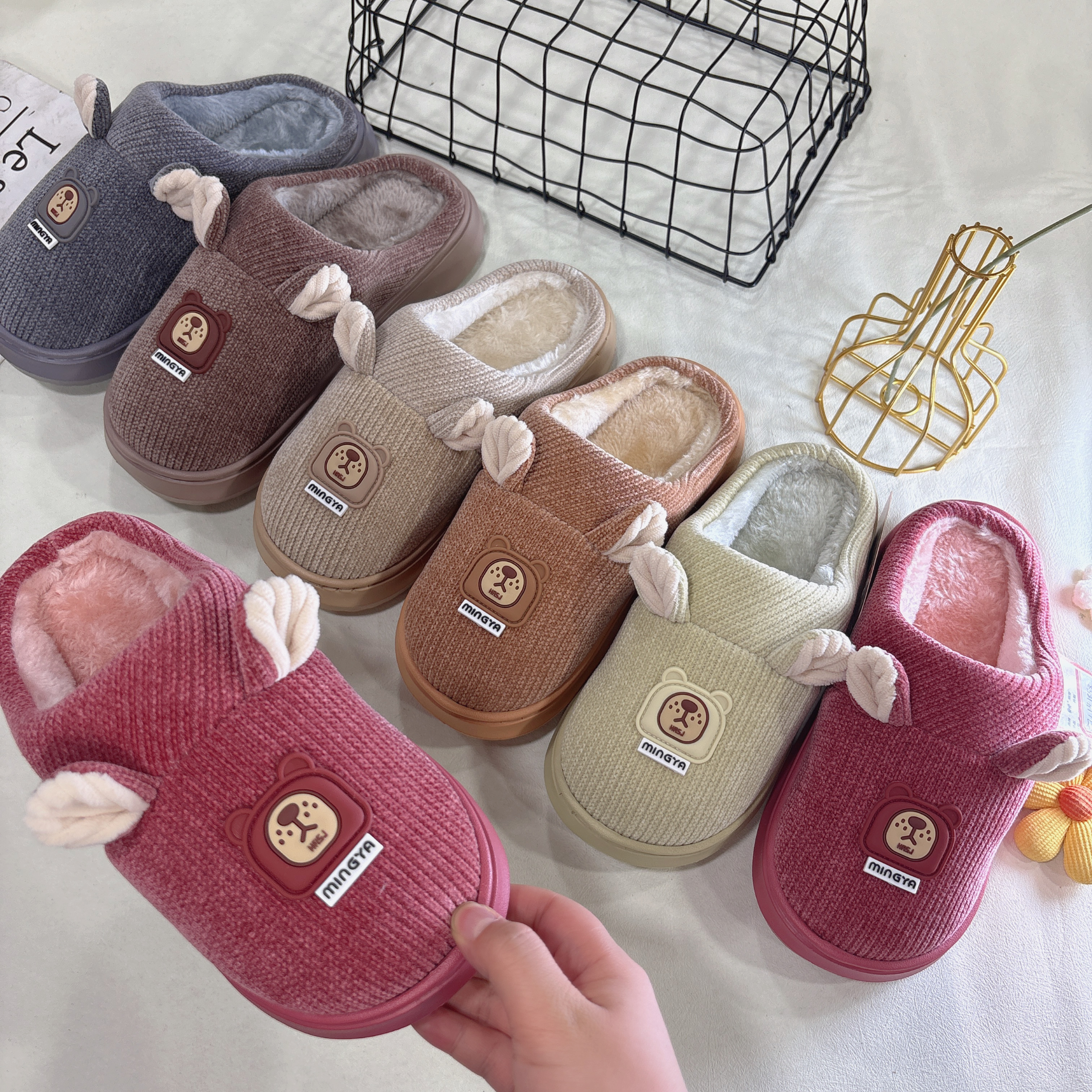 2025新款明芽棉拖鞋女大童室内