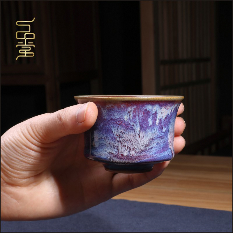 窑变钧瓷茶杯纯手工陶瓷大号复古
