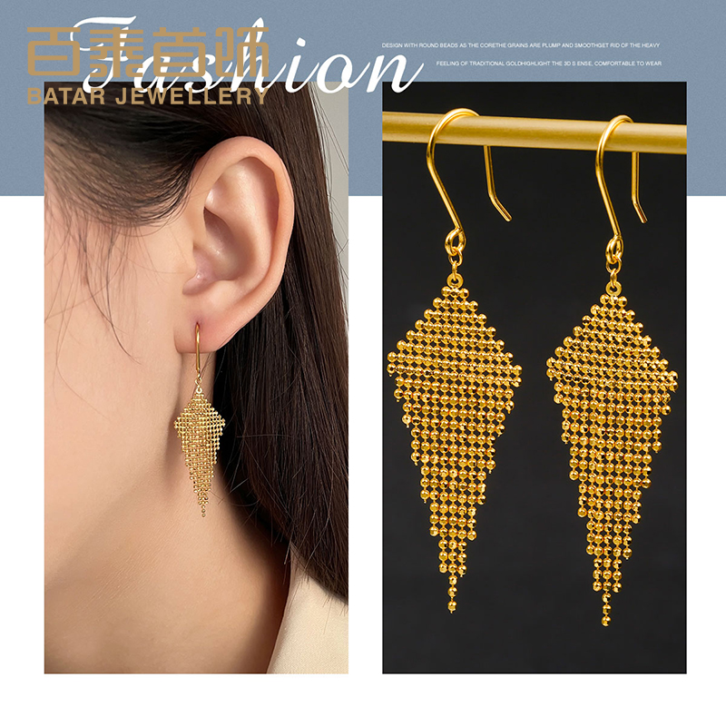 BAI TAI LIU SU GOLD EARRINGS FOOT GOLD EARRINGS µ  GEE EARRINGS FASHION GOLDEN EOR HOOK  