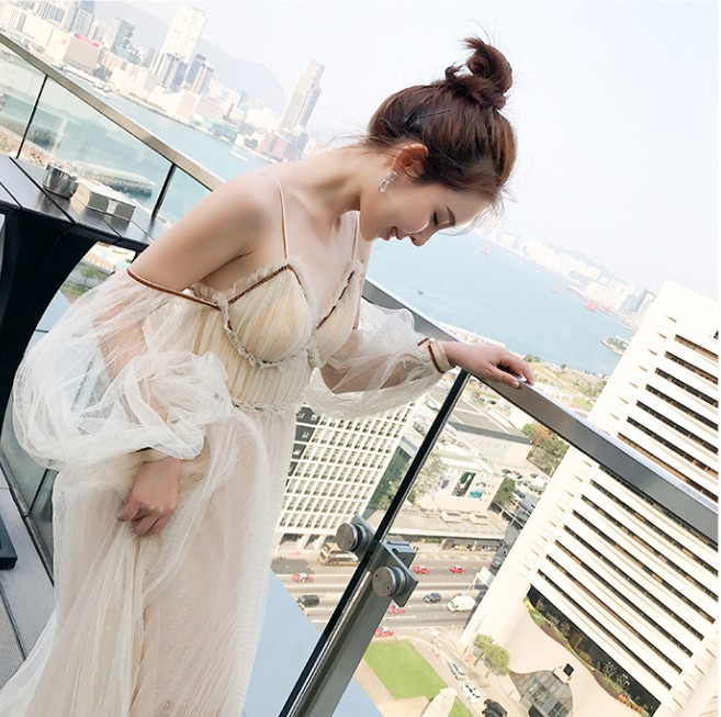 礼服女仙气梦幻2024新款伴娘服结婚宴会敬酒服长款显瘦新娘晚礼服