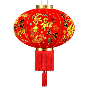 中式灯笼植绒大红灯笼户外阳台红灯笼吊灯乔迁春节新年元旦大灯笼