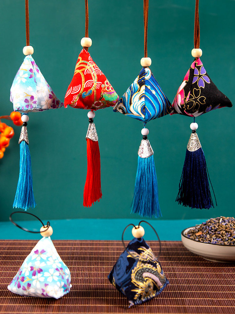 DRAGON BOAT FESTIVAL SACHET DIY MATERIAL BAG SMALL SACHET NATURAL MOSQUITO REPELLENT BAG ANTIQUE EMBROIDERY HANDMADE WORMWOOD SACHET LAVENDER