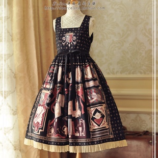 DearCeline福尔摩斯 法式复古优雅日常款长款背心裙Lolita