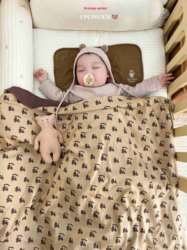 upupfour出口品质新生婴儿盖毯抱被空调毯纯棉包裹巾毯盖毯推车毯