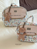 upupfour「小熊假日」韩国设计师原创卡通纯棉绗缝妈咪包亲子包