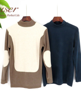 caser凯撒男士内衣AJ53-2062加厚暖姜绒羊绒大贴片小高领中领秋衣