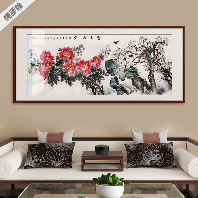 纯手绘国画牡丹花挂画花开富贵