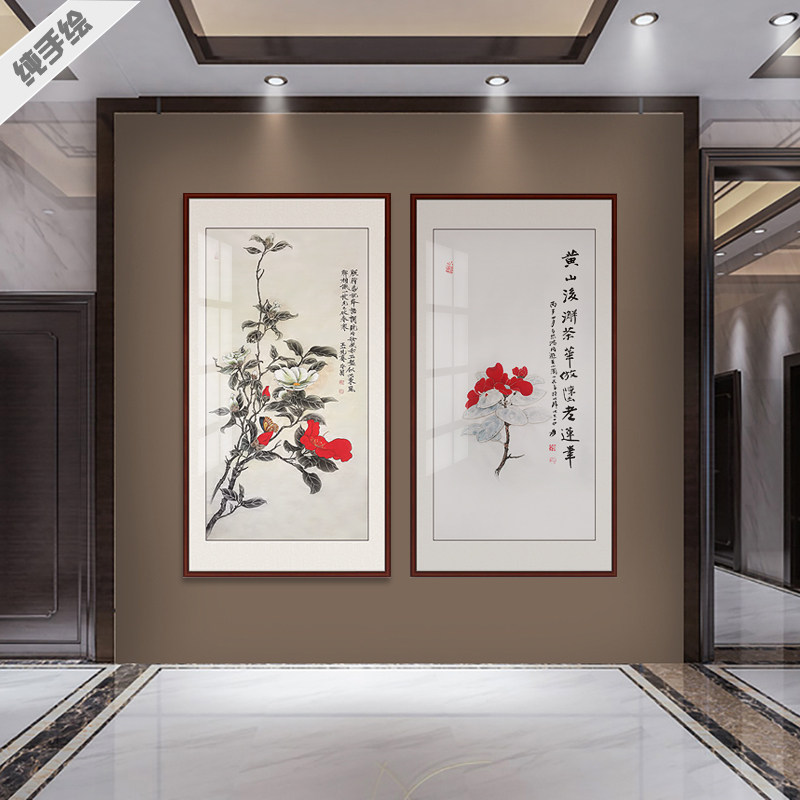 新中式手绘工笔花鸟国画挂画