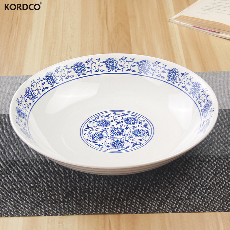 Hotel round Chinese printed dishes plate large tableware plate