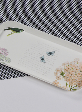 KORDCO创意果盘密胺托盘长方形欧式水杯托盘密胺蛋糕盘咖啡盘