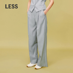 LESS春高腰宽松立体剪裁简约设计感直筒通勤阔腿西装 2O2E10970 裤