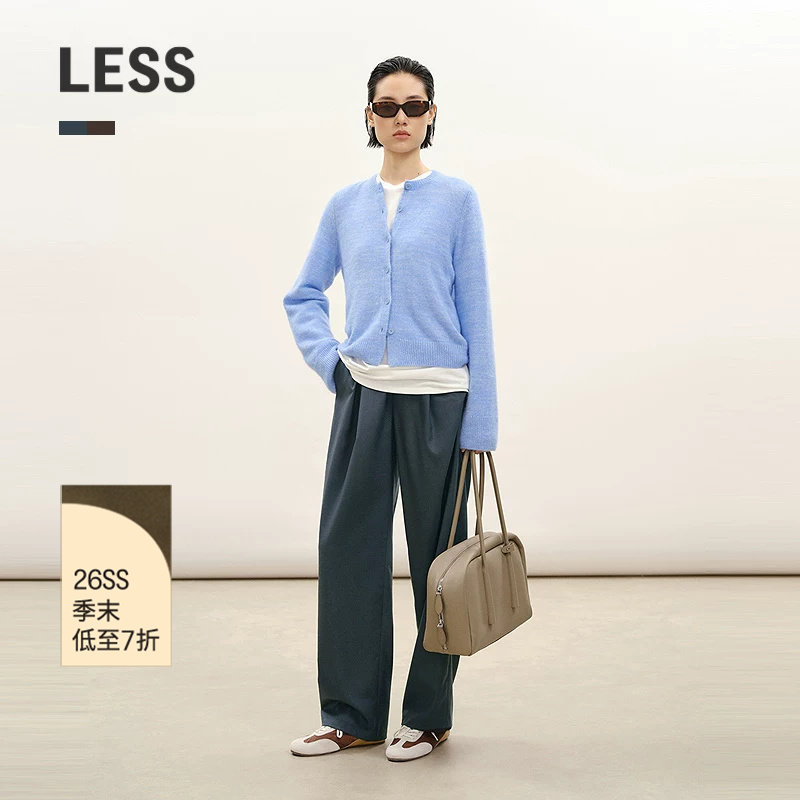LESS通勤直筒纯色西装休闲裤图片