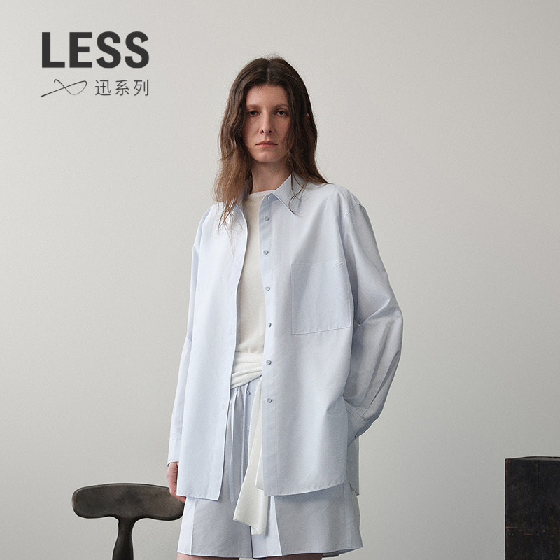 LESS格纹衬衫含桑蚕丝图片