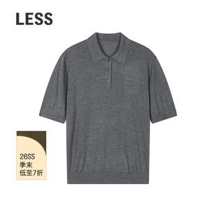 【商场同款】LESS2026年春新款桑蚕丝短袖套头针织衫2Q2316350
