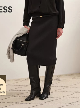 【商场同款】LESS2025年冬新款通勤优雅直筒修身半身裙2PAD15270