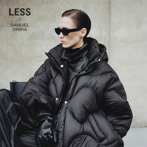 【95白鹅绒 | SAMUEL系列】LESS冬连帽宽松中长羽绒服女2O0C14310