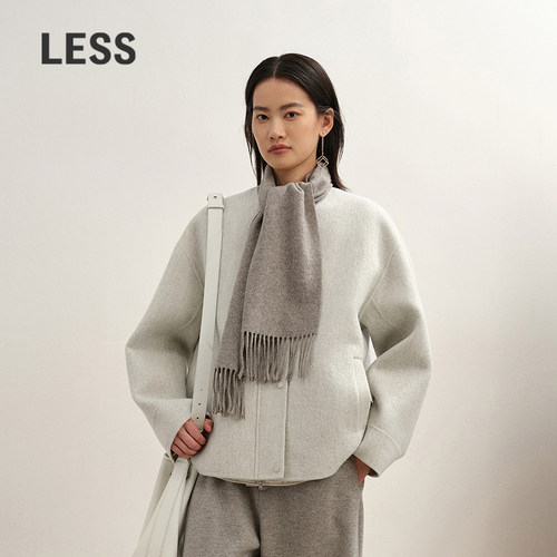 LESS双面呢夹克羽绒马甲两件套