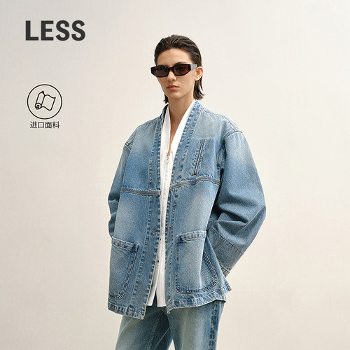 LESS进口全棉复古牛仔夹克