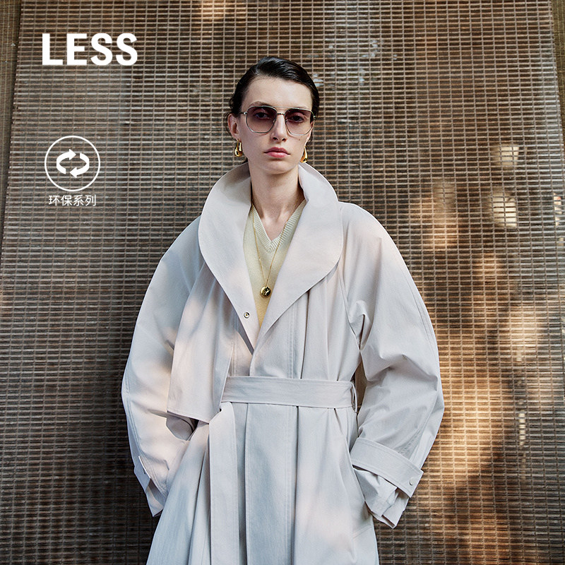 【商场同款】LESS2026春新款插肩袖休闲长款风衣外套女2Q2