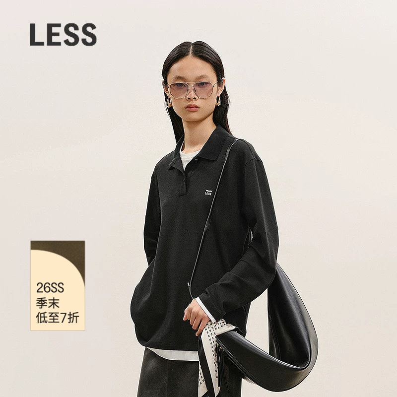 LESS通勤长袖休闲polo衫图片
