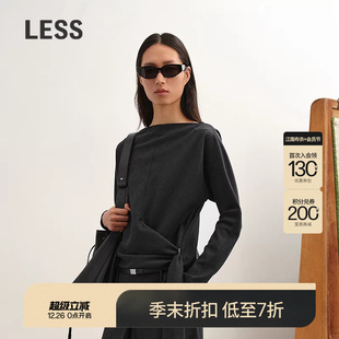 一字领设计感不规则衬衫 LESS2025冬新款 女2PA215290 商场同款