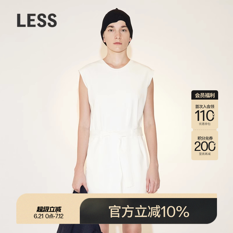 LESS圆领无袖短款针织连体衣