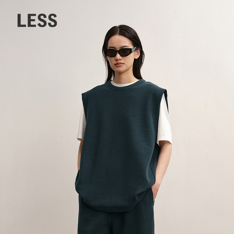 LESS无袖卫衣背心女圆领休闲图片