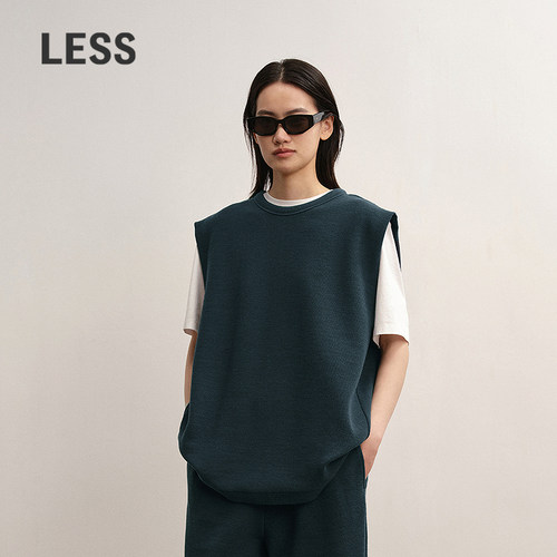 LESS无袖卫衣背心女圆领休闲