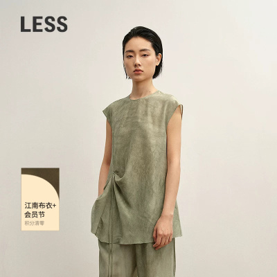 LESS气质设计感无袖衬衫女