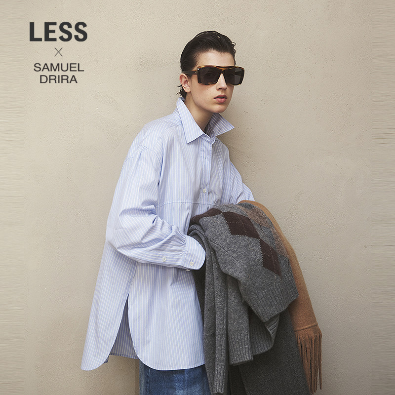 【商场同款/SAMUEL系列】LESS2025秋新款廓形条纹衬衫