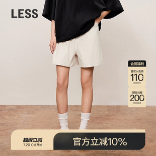 子女挺括运动简约百搭休闲宽松直筒短裤 LESS松紧五分裤 2O7E10960
